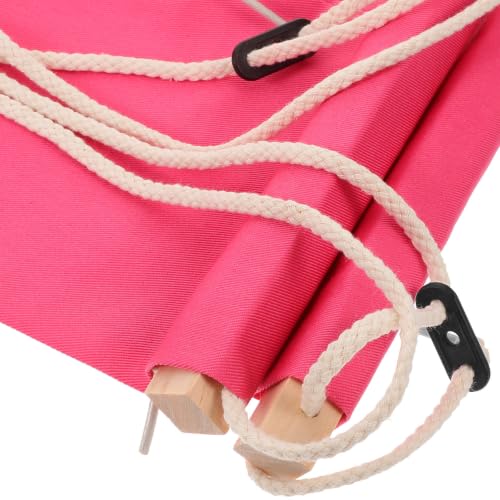 Portable Office Desk Foot Hammock with Polyester Cotton and Wood Materials, Induces Relaxation and Versatile Use for Office and Taking a Break, Pink Hanging Footrest Under Desk