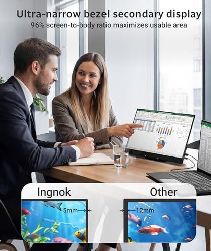 Ingnok Touchscreen Monitor for Laptop,Dual USB C,15.6Inch FHD 1080P | 10 Point Touch,USB C mini HDMI for Laptop,Mac,mini PC,Built in Speakers,with Adjustable Stand,VESA,Lightweight,Eyecare - style: Touch