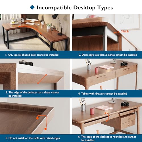 BONTEC Desk Extender Tray, 11.8 x 5.9 Inch, Black Carbon Fiber | 90° Foldable Elbow Support, Table Mount Arm Wrist Rest Shelf, Clamp on Computer Arm Rest, Easy to Install, Office & Home Use - color: Black Carbon Fiber, size: 11.8"*5.9"(30cm*15cm)
