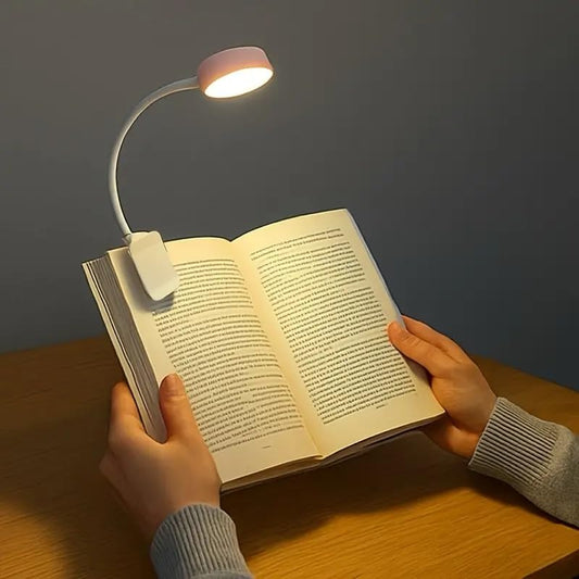 1PC Adjustable Brightness Clip-On Reading Light with 3 Color Options - Dimmable LED Table Lamp,Room Decor(Without Battery), White - color: White