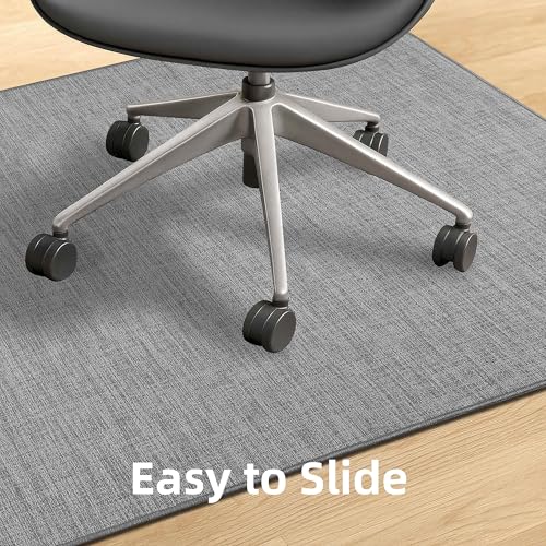 Office Chair Mat for Hardwood Floors,Thick Rubber Mat – Heavy Duty Anti-Slip Protection for Rolling Chairs, Home Office Desk Rug (Dark Grey, 36"×48")