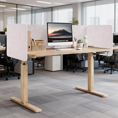 3-Pack Clamp-On Desk Dividers, 24 x 24 and 24 x 48 Inch, Oatmeal - color: Oatmeal, size: 24×24 (2) + 24×48 (1)