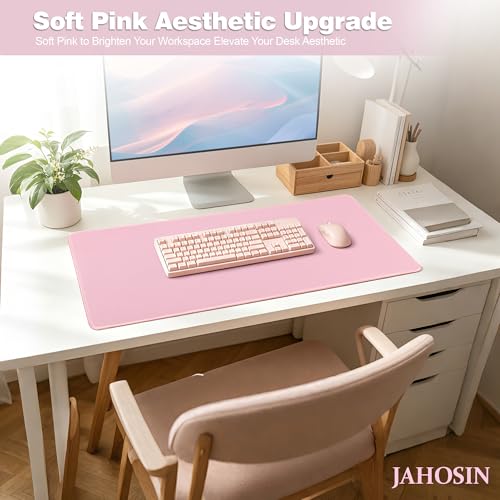 Pink Desk Mat,Large Gaming Mouse Pad 27.5x11.8In(70x30 Pink) | Extended Mouse Pad for Keyboard and Mouse,Non-Slip Rubber Base,Stitched Edges,Smooth Cloth Desk Pad for Gamer/Desktop/Office - color: 70x30 Pinkus