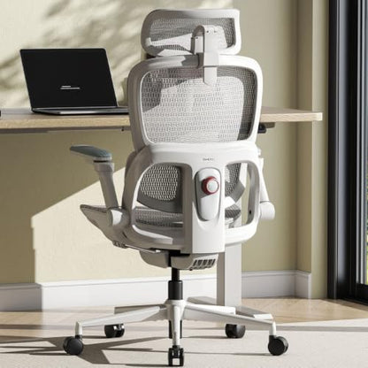 SIHOO B300 Pro Ergonomic Office Chair Without Footrest, 4D Lumbar Support - color: White