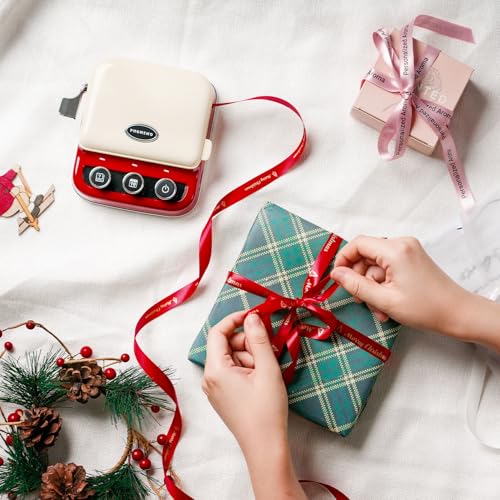 Phomemo P15 Ribbon Printer, Bluetooth Label Maker for Gift Wrap & Business - color: Retro Red