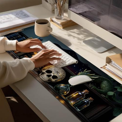 HOMETITUTE Large Mouse Pad 31.5x11.8 Inch Gaming Mousepad Alchemy Dragon Art Non-Slip Keyboard Desktop Protector Mat XL Mouse Pad for Home Office Laptop Wireless Mice Accessories - color: Alchemy Dragon Art