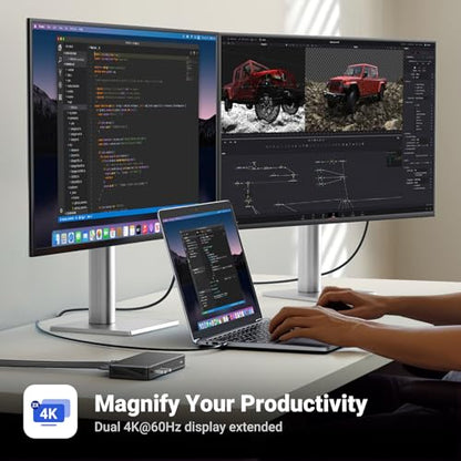 UGREEN USB C DisplayLink Docking Station, Dual 4K@60Hz, Driver Required