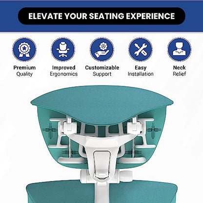 OFFICE LOGIX SHOP Embody Headrest Compatible with Herman Miller Embody Chair (Galaxy Fabric/White Frame) - color: Galaxy Fabric/White Frame