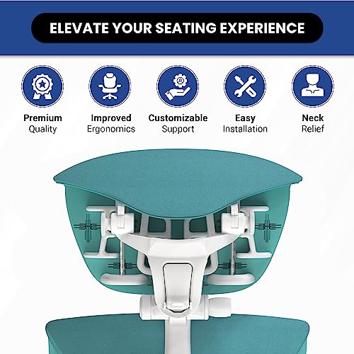 OFFICE LOGIX SHOP Embody Headrest Compatible with Herman Miller Embody Chair (Galaxy Fabric/White Frame) - color: Galaxy Fabric/White Frame