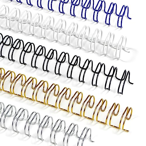 Rayson Wire Binding Spines, 3/8" 3:1 Pitch, 32-Loop, Multicolor, 100 Pack | Available in black, gold, blue, white and silver; choose from multiple size options for 3:1 pitch binders. - size: 3/8"