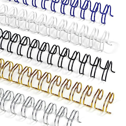Rayson Wire Binding Spines, 5/16" 3:1 Pitch, 32-Loop, Multicolor, 100 Pack | Includes black, gold, blue, white and silver; 5/16" wire size fits 3:1 pitch machines for everyday documents. - size: 5/16"