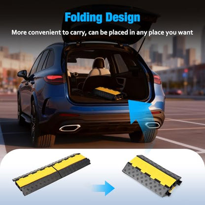 CXRCY Rubber Ramp Cable Protector Ramps Wire Hose Protective 2 Channel Traffic Rubber Plastic Cord Cover Speed Bump for Asphalt Concrete Gravel Driveway Outdoor, 1 Pack - size: 1 Pack 2 Channel