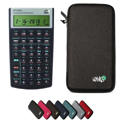 HP 10B II Plus/HP10BII+ Financial Scientific Calculator + WYNGS Protective Case Dark Gray - color: dark gray