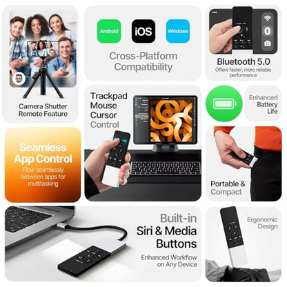 TNP iPad Remote Control, Bluetooth Media Remote for iPhone with Trackpad