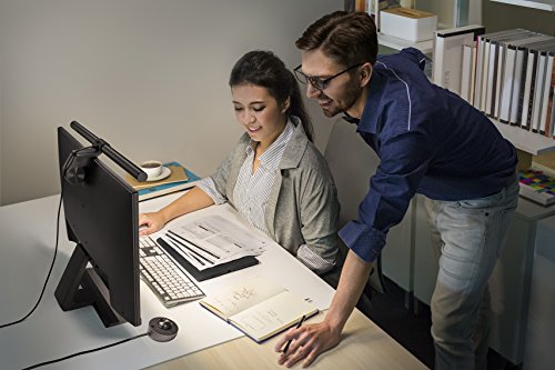 BenQ ScreenBar Plus e-Reading LED Computer Monitor Light Bar with Desktop Dial, Auto-Dimming and Hue Adjustment, No Screen Glare, Space Saving, USB Powered, Matte Silver - style: ScreenBar w/ Dial