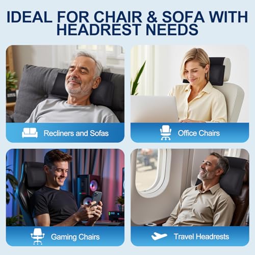 Recliner Pillow, Adjustable Neck & Head Support Pillow - color: Black