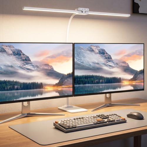 24W Led Desk Lamps with Base for Office Home, 31.5-in Double Head, White - color: Base-White