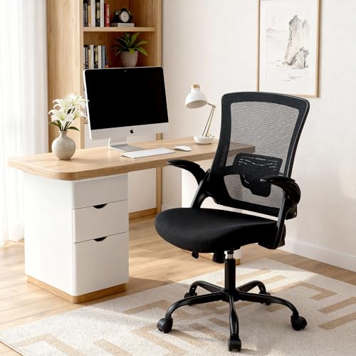 NEO CHAIR Office Desk Mesh Chair with Adjustable Ergonomic Lumbar, Black - color: Black, size: Without Headrest