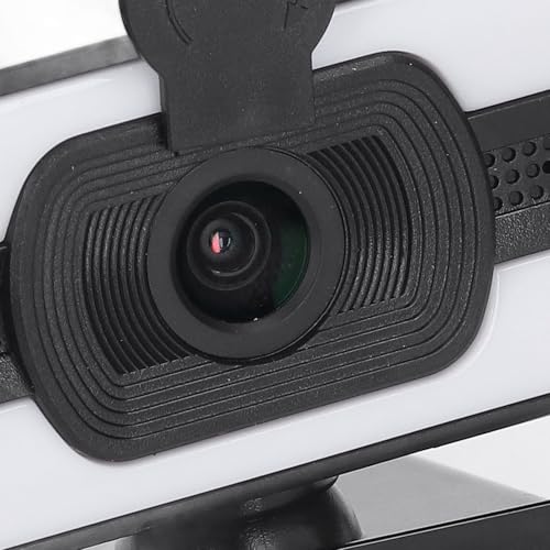 1080P HD Webcam with Microphone, Computer Web Camera Wide Angle with Adjustable Ring Light for Wins for OS X, USB Webcam for Video Streaming Conference