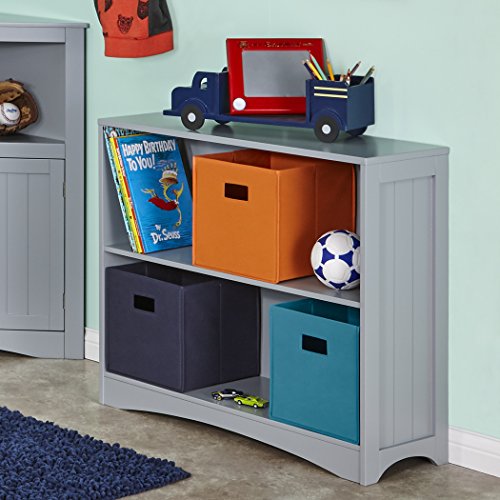 RiverRidge Kids Horizontal Bookcase with 2 Storage Book Shelves - Gray - color: Grey