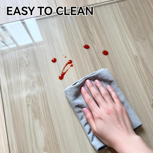 Tempered Glass Chair Mat with Lip, 36" x 47" Heavy Duty Office Chair Mat for Carpet & Hardwood Floors, Clear Floor Protector for Rolling Chairs, Supports up to 1200 lbs, 12 Anti-Slip Pads