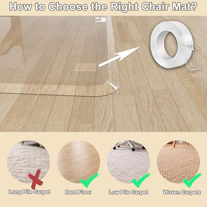 MESAILUP Beveled Edge Office Chair Mat for Carpet or Hardwood Floor-42”x42” - size: Beveled Edge-42"x42"