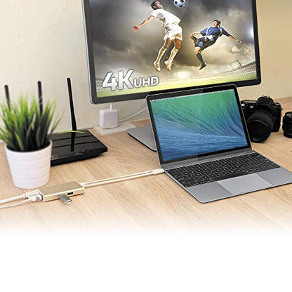 j5create USB C Hub Multi-Adapter Docking Station with HDMI 4K, 2X USB 3.1 | SuperSpeed Ports, Ethernet, Power Delivery 2.0 (JCA374)