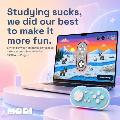 Modi Anki Remote | Fully Customizable | No Setup Needed | Compatible with Mac, Windows, iOS, Android | 16 Hour Battery Life | Anki Remote Clicker | Quizlet Compatible | Blue - color: Blue