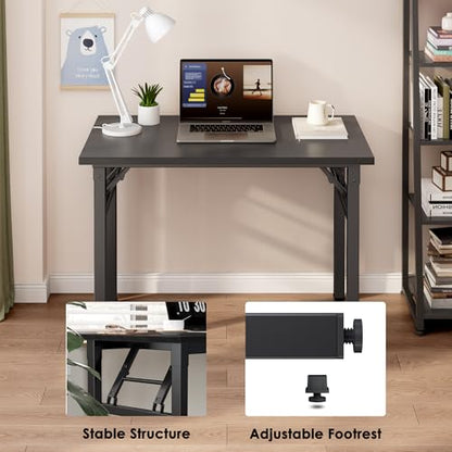 Need Small Folding Computer Desk, 35.8 Inch Writing Table, Black - color: Black, size: 35.8 inches