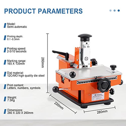 Manual Nameplate Metal Label Stamping Printer Machine Marking Machine for Metal (No.4 Codeword Plate) - size: No.4 Codeword Plate