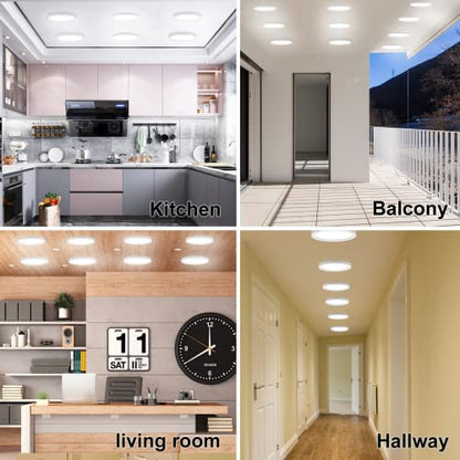 ETL 7 Inch Small LED Flush Mount Ceiling Light Dimmable,5000k Daylight Ultra Slim Round Flat Panel Ceiling Light Fixture,Modern White Ceiling Lamp for Closet,Kitchen,Bathroom,Hallway (3 Pack) - color: 3 Pack White, size: 7 inch