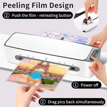 9 Inch A4 Thermal Laminator 6-in-1 Laminating Machine 3-6 mil (9" sl688) | 1min Warm-up 450mm/min Full set of accessories - size: 9" sl688