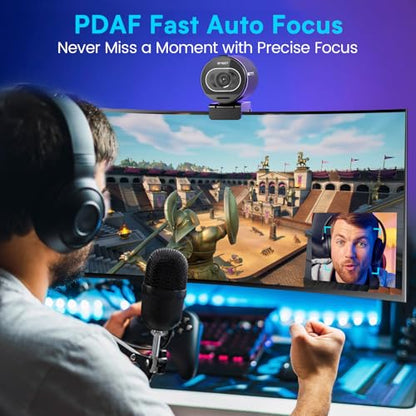 EMEET S600 4K Webcam for Streaming, Sony 1/2.55'' Sensor, PDAF Autofocus - style: S600 Sony Sensor PDAF 60FPS
