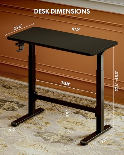 FLEXISPOT H7 Plus Mobile Standing Desk, Pneumatic Adjustable,One-Piece 48" - color: Black, size: 48"
