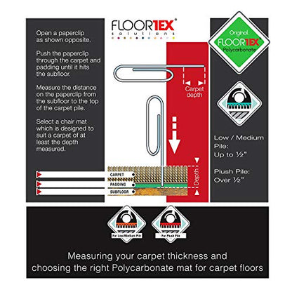 Floortex® Exclusive Ultimat® Polycarbonate Rectangular Chair Mat for Carpets up to 1/2" - 35 x 47 - size: 35" x 47"