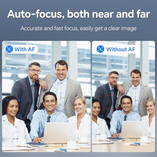 4K Webcam for PC with Fast Autofocus and Sony Sensor, Dual Noise-Reduction Microphones, Auto Light Correction, 4K 30FPS UHD, 77° FOV USB Webcam with Tripod for Zoom, Teams, Mac and Streaming - size: With Tripod