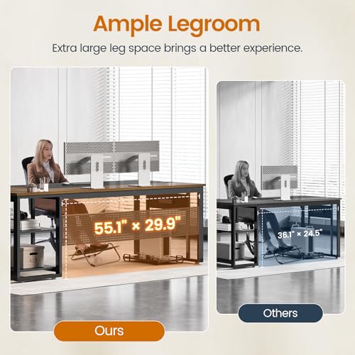UPOSOJA 71" L Shaped Executive Desk, Office Desk with Storage Drawers - color: Walnut, size: 2 Drawers