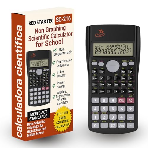 SC-216 Non-Graphing Scientific Calculator, Middle/High School, Fraction Key | Non Programmable - style: Single Pack