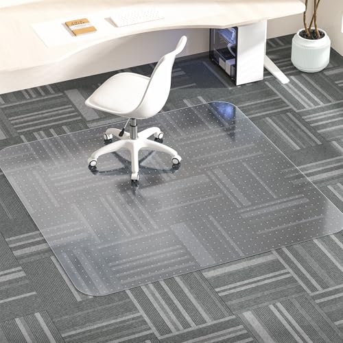 Office Chair Mat for Carpet, 53" X 45" Protects Carpet | Desk Chair Mat for Carpet Floors, Clear and Thick Carpet Chair Mats with Non-Slip Studded for Home and Office Low Pile Carpet - size: 53" X 45" Carpet