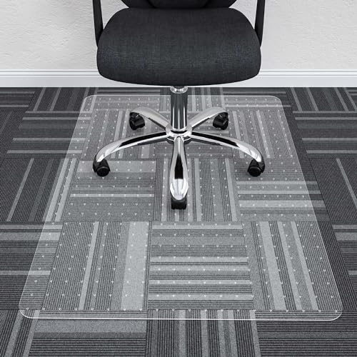 Office Chair Mat, 30" x 48" Clear Carpet Chair Mats for Low Pile Carpeted Floors Home Office, Studded Floor Mat for Office Chair on Carpet - color: Clear, size: 30" x 48" Rectangular