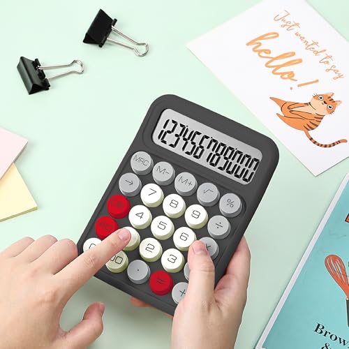 Mr. Pen- Mechanical Switch Calculator, 12 Digit Large LCD Display | Slate Grey with Big Buttons, Mechanical Switch Calculator for Home, School, Office - color: Slate Grey