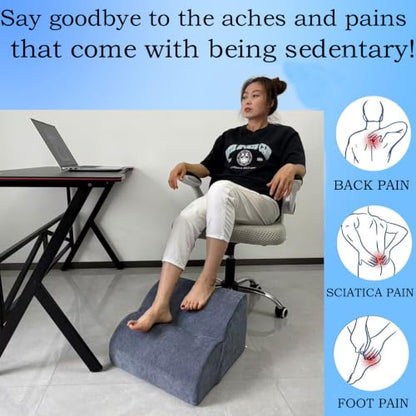 Foot Rest for Under Desk at Work.Multifunctional 3-Tier Foot Stool - color: Light Blue