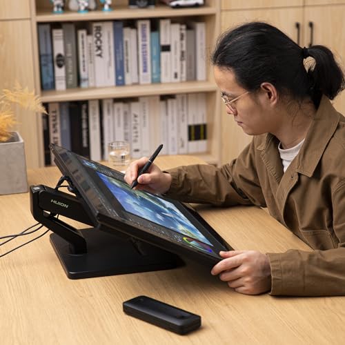 HUION ST500 Single Monitor Arm for 17-32 Inch Screens | Holds up to 22 lbs, Gas Spring Full Motion, Adjustable Monitor Mount, VESA 75x75 & 100x100mm - size: Freestanding