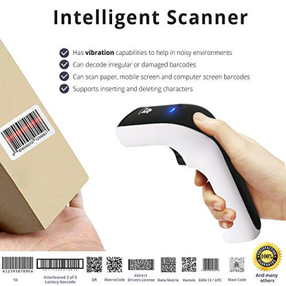 ScanAvenger Wireless Portable 1D&2D Bluetooth Barcode Scanner: Hand Scanner 3-in-1, Cordless, Rechargeable Scan Gun for Inventory - USB Bar Code/QR Reader (1D&2D with No Next Gen Stand)… - style: 1D&2D With No Next Gen Stand