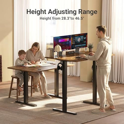 Claiks Electric Height Adjustable Standing Desk, 32x19 Inch, Rustic Brown | Smooth Height Adjustment, 3 Memory Presets, Cable management hub & hook, Stable Steel Frame, 156 lbs Capacity, Easy Assembly - color: Rustic Brown, size: 32