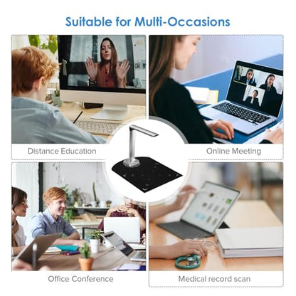 Document Scanner, 13 Million Pixel Document Camera, Portable High Definition Scanner, A4 Scanners for File Card Passport Recognition Scanning, Increase Efficiency