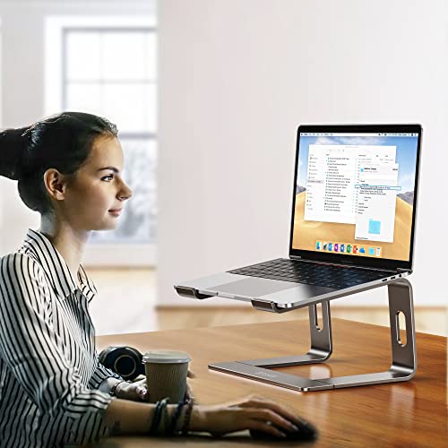 BESIGN LS03 Aluminum Laptop Stand, Ergonomic Detachable Computer Stand, Notebook Holder, Laptop Mount Compatible with Air, Pro, Dell, HP, Lenovo More 10-15.6" Laptops, Gray - color: C-Gray