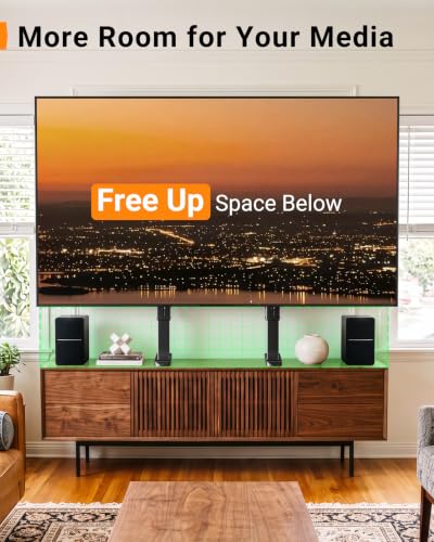 Perlegear Universal TV Stand Legs with Power Outlet for 38–90 Inch TVs - size: 38-90 inch