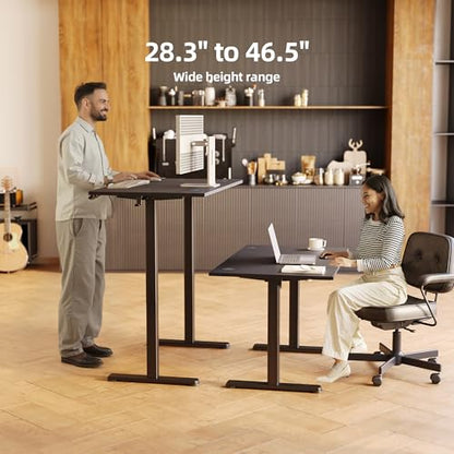 Claiks Electric Height Adjustable Standing Desk, 48x24 Inch, Deep Black | Smooth Height Adjustment, 3 Memory Presets, Cable management hub & hook, Stable Steel Frame, 156 lbs Capacity, Easy Assembly - color: Deep Black, size: 48