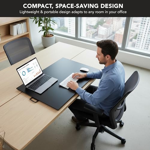 Mount-It! Standing Desk Converter 32" x 22" – Sit Stand Desk Riser with Gas Spring Lift, Slim 2.5" Low Profile, Height Adjustable Desktop Workstation, Preassembled Sit-Stand Solution for Home & Office